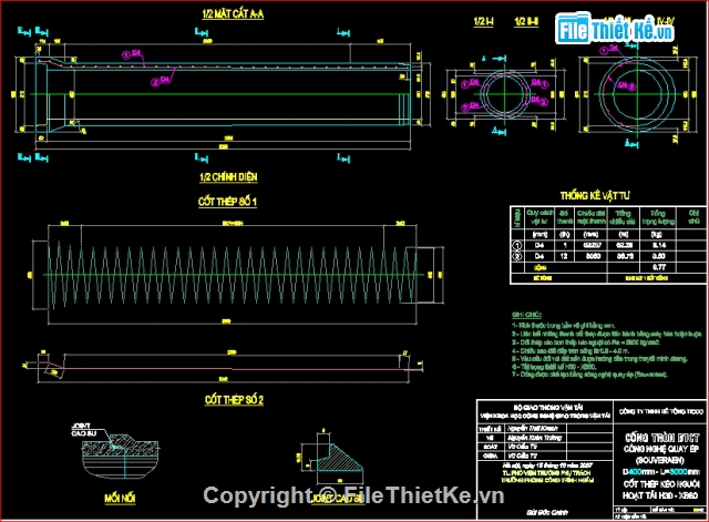 File cad,cống tròn,công nghệ cao,quy trình công  nghệ,Ống cống D300-1200-3.0